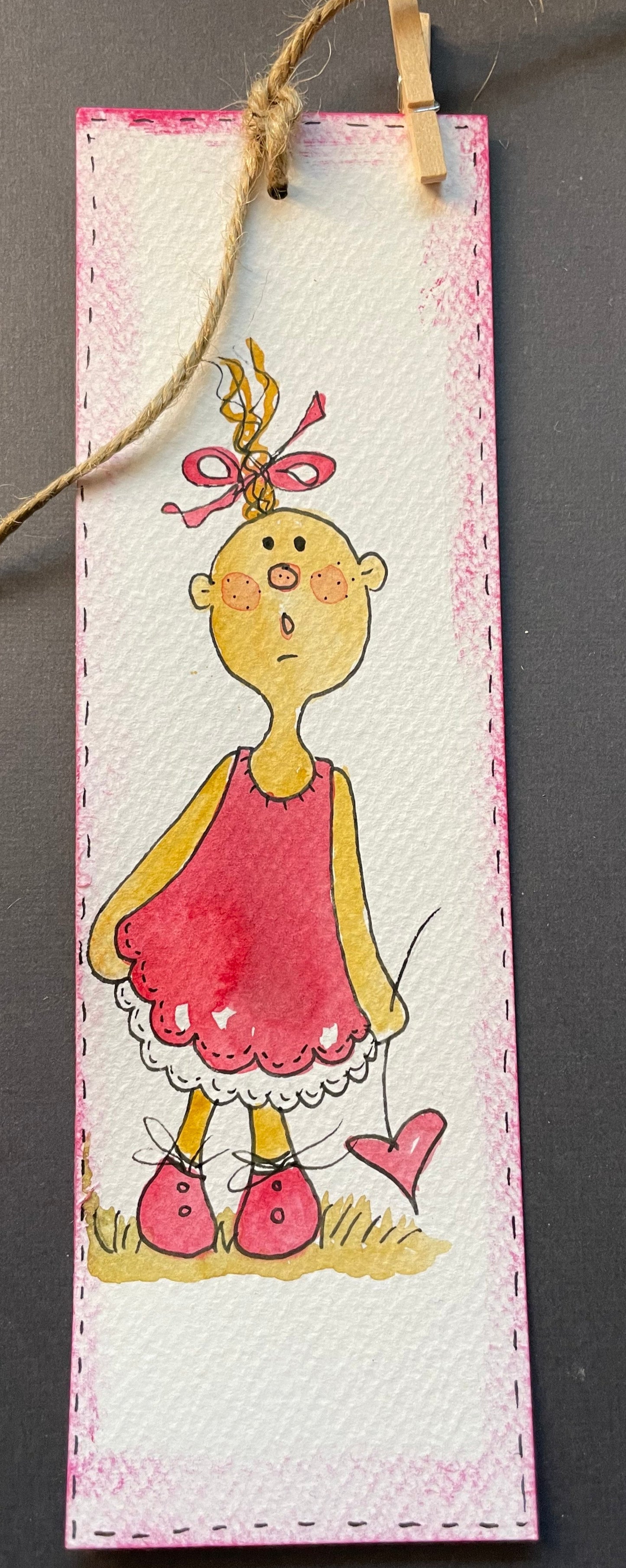 Mini akvarell "Liten jente"
