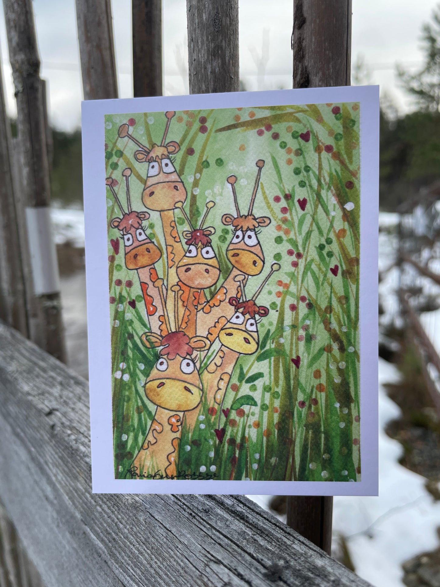 Mokklook Mini kort "Giraff selfie"